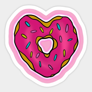 Pink Heart Donut print Sticker